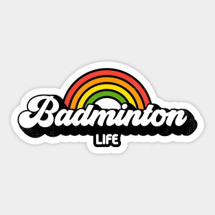 Groovy Rainbow Badminton Life Sticker